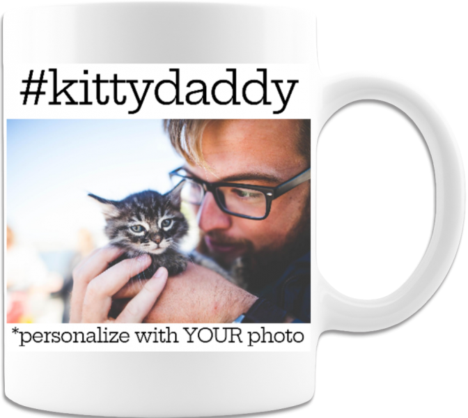 Customized Kitty Daddy Father's Day Photo Personalized Coffee Mug